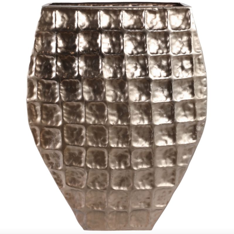 Gold Metal Floor Planter 29&quot;H