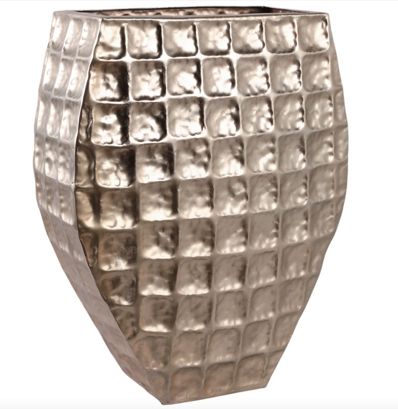 Gold Metal Floor Planter 29"H