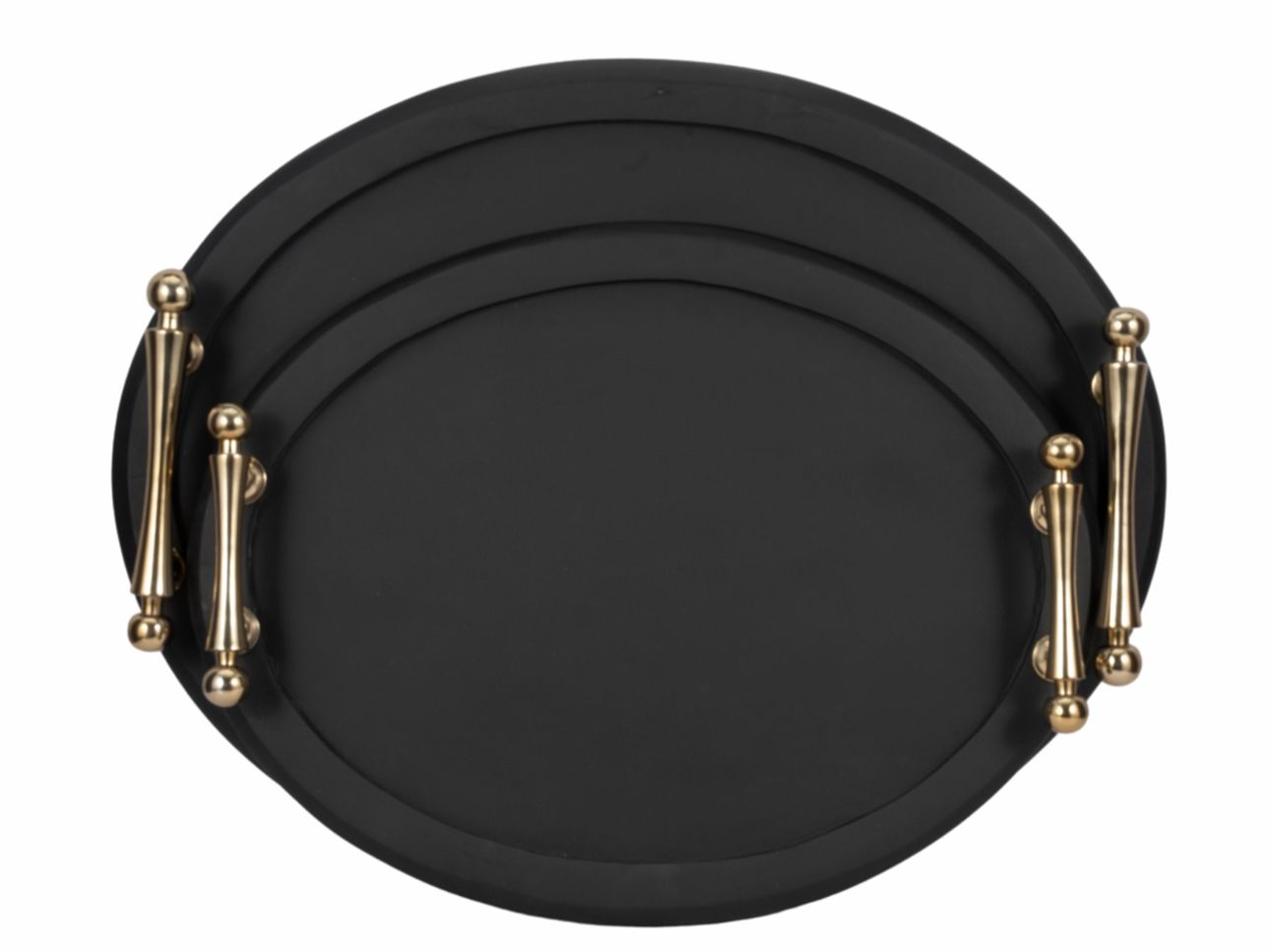Black Wood Trays 29&quot;, 25&quot; Set of 2