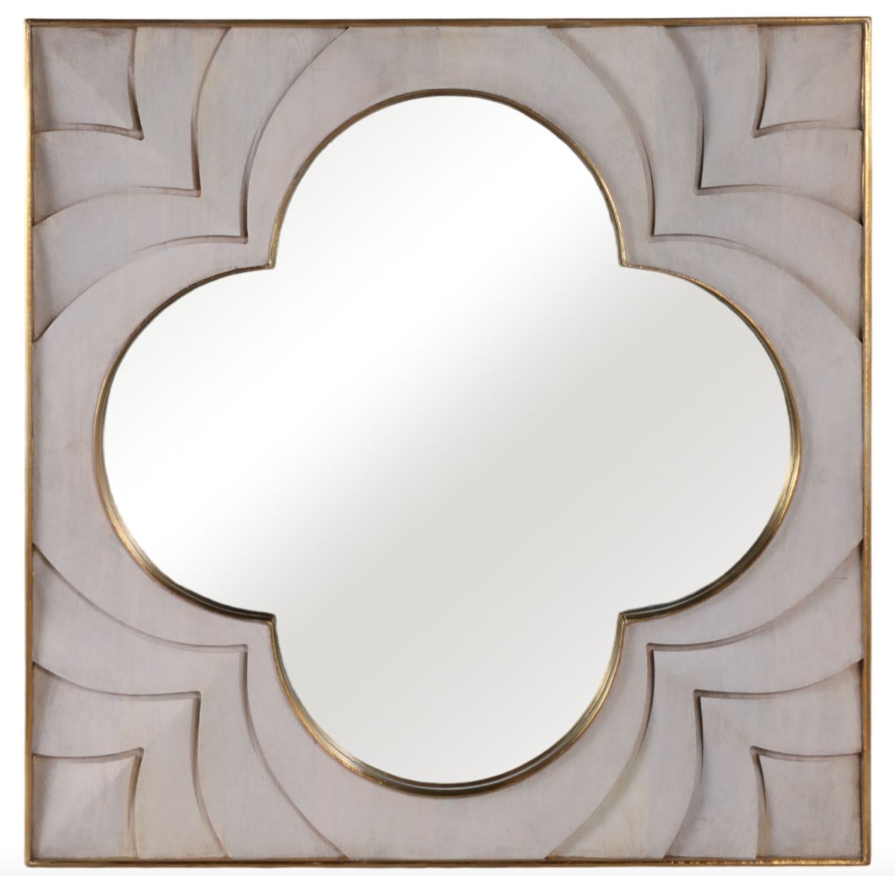 Hava Wood Brass Mirror
