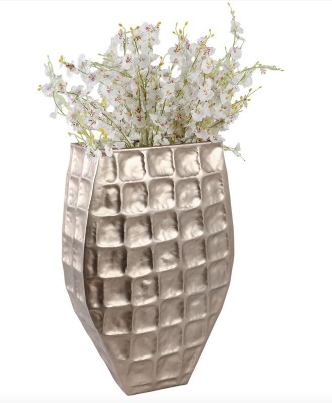 Gold Metal Floor Planter 25"