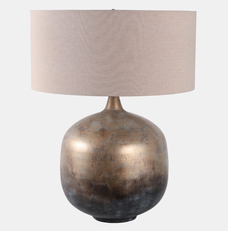 Brown Metal Base Table Lamp