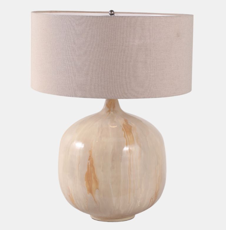 Ivory Metal Base Table Lamp