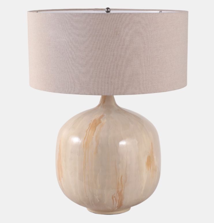 Ivory Metal Base Table Lamp