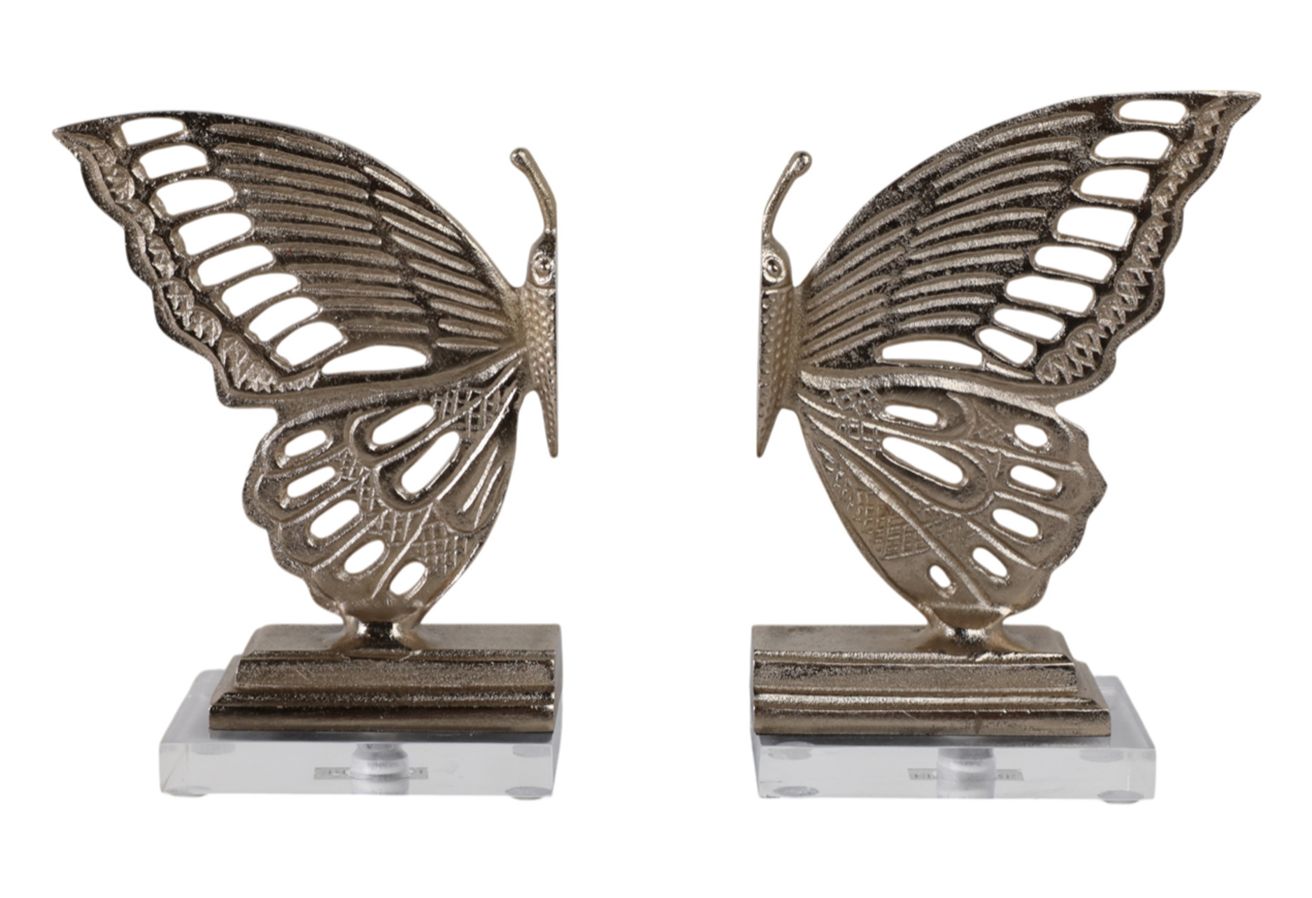 Butterfly Bookends Set of 2 13&quot;