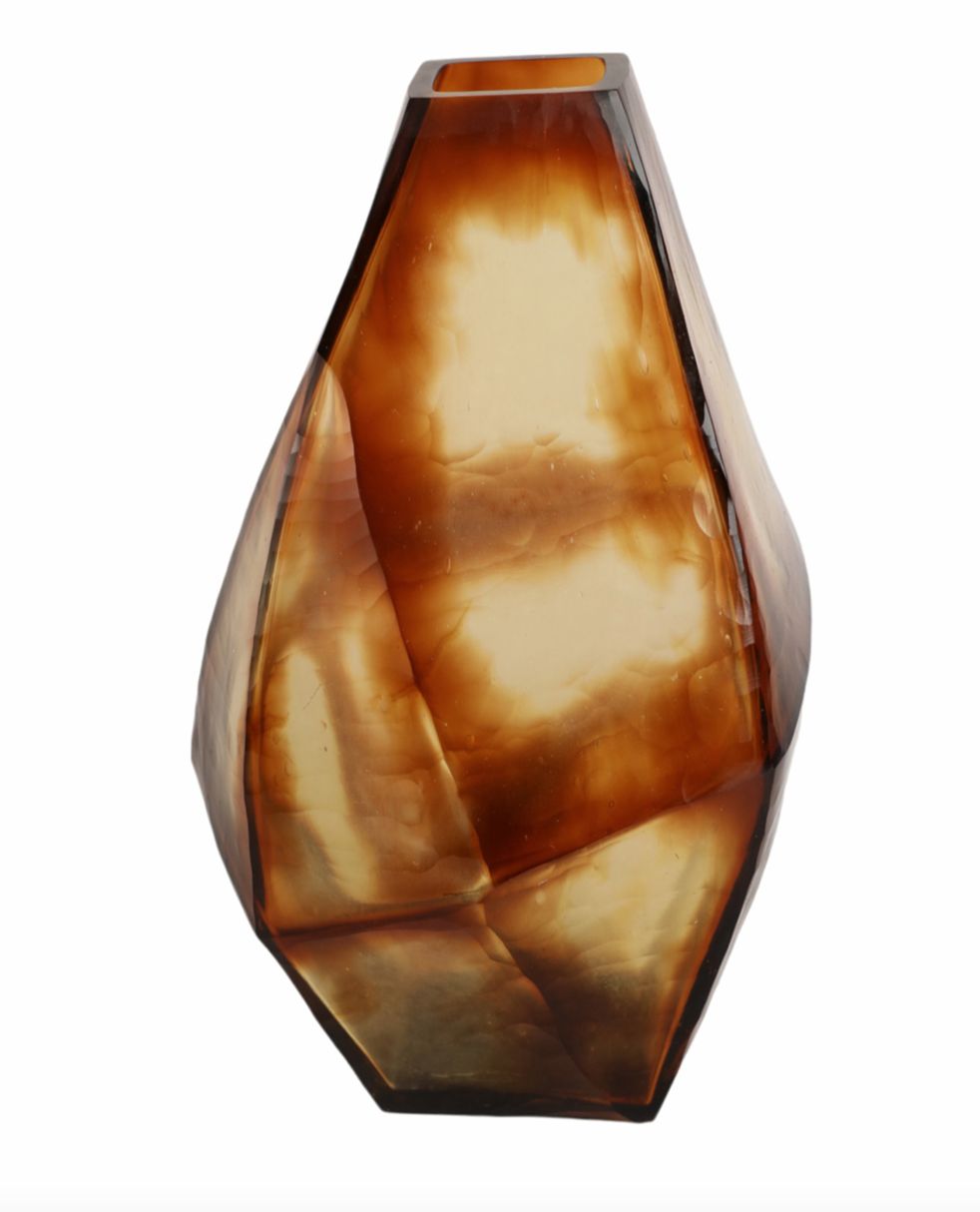 Tioga Large Brown Glass Vase 12&quot;