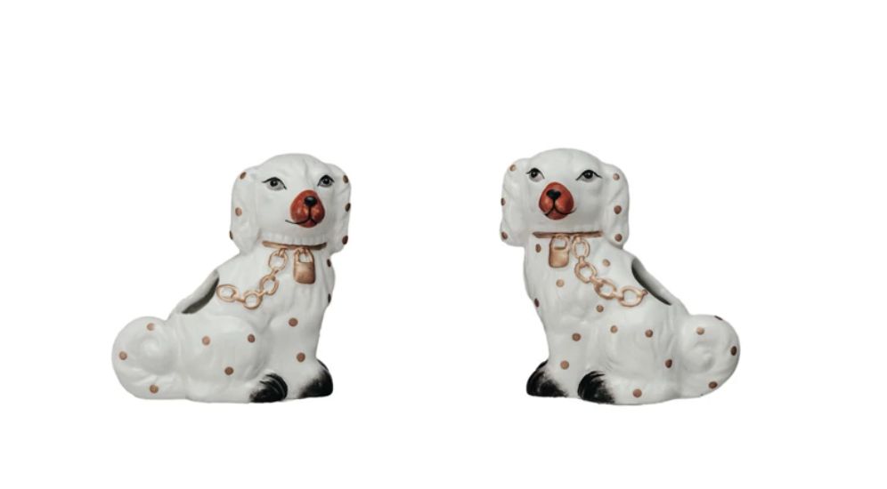 Ceramic Staffordshire Dog Shaped Toothpick Holder