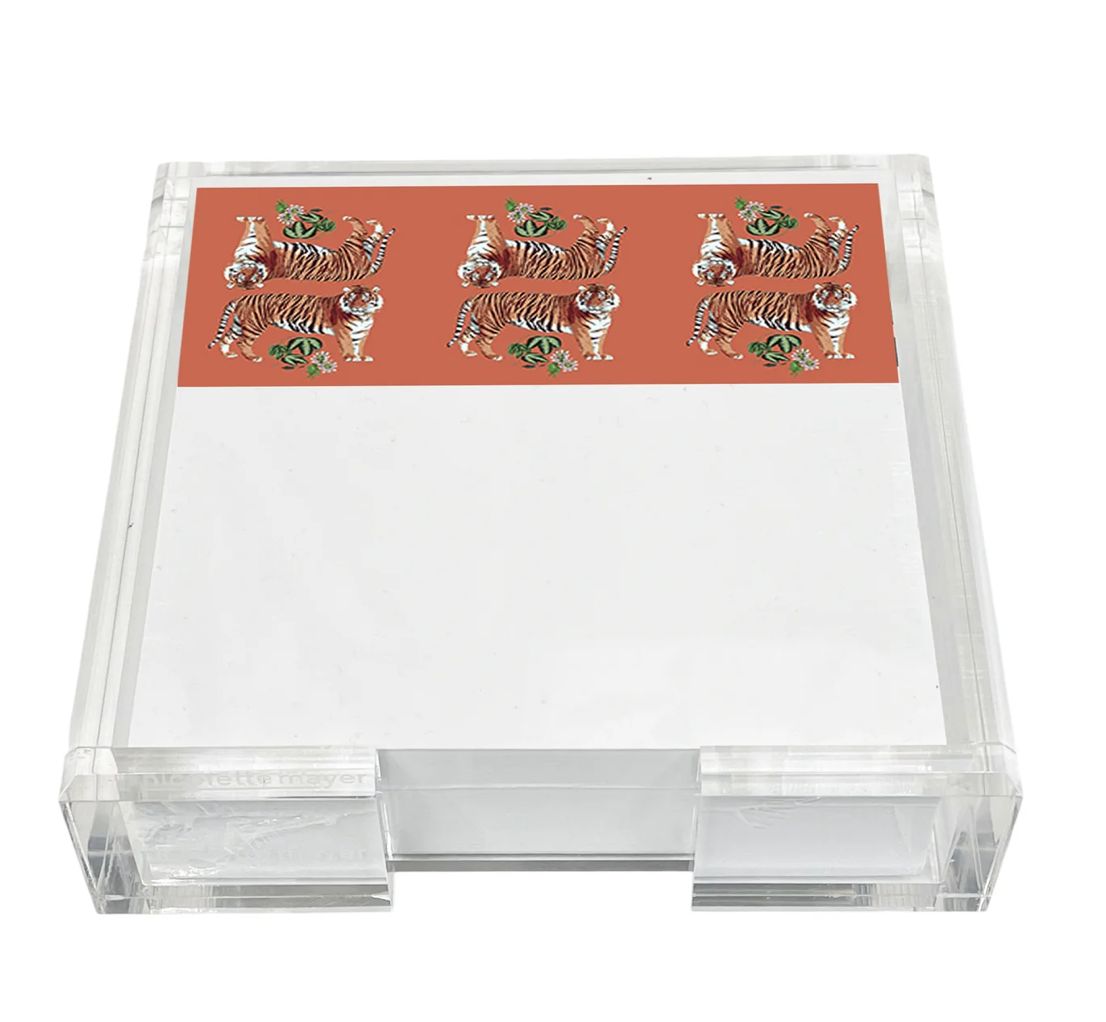 Orange Tiger Seeing Double Acrylic Notecard