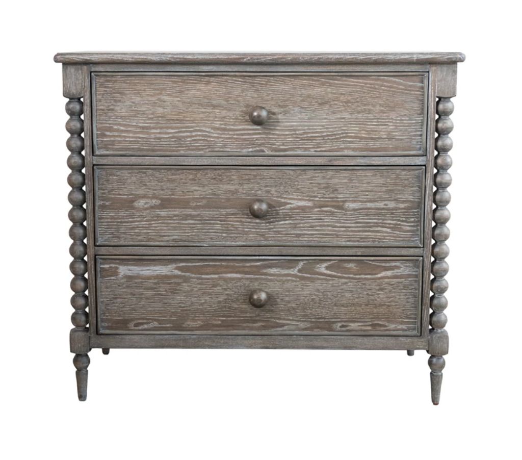 Gray Washed 3 Drawer Dresser