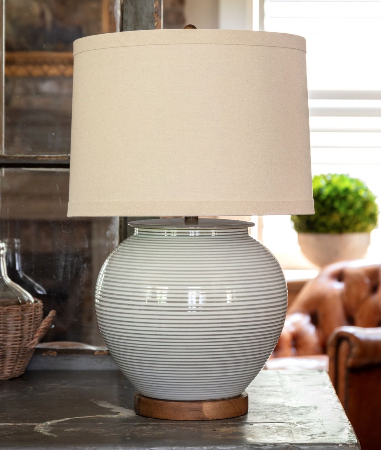 River White Ginger Jar Lamp