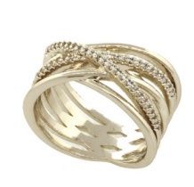 3 Row Diamond Cross Ring