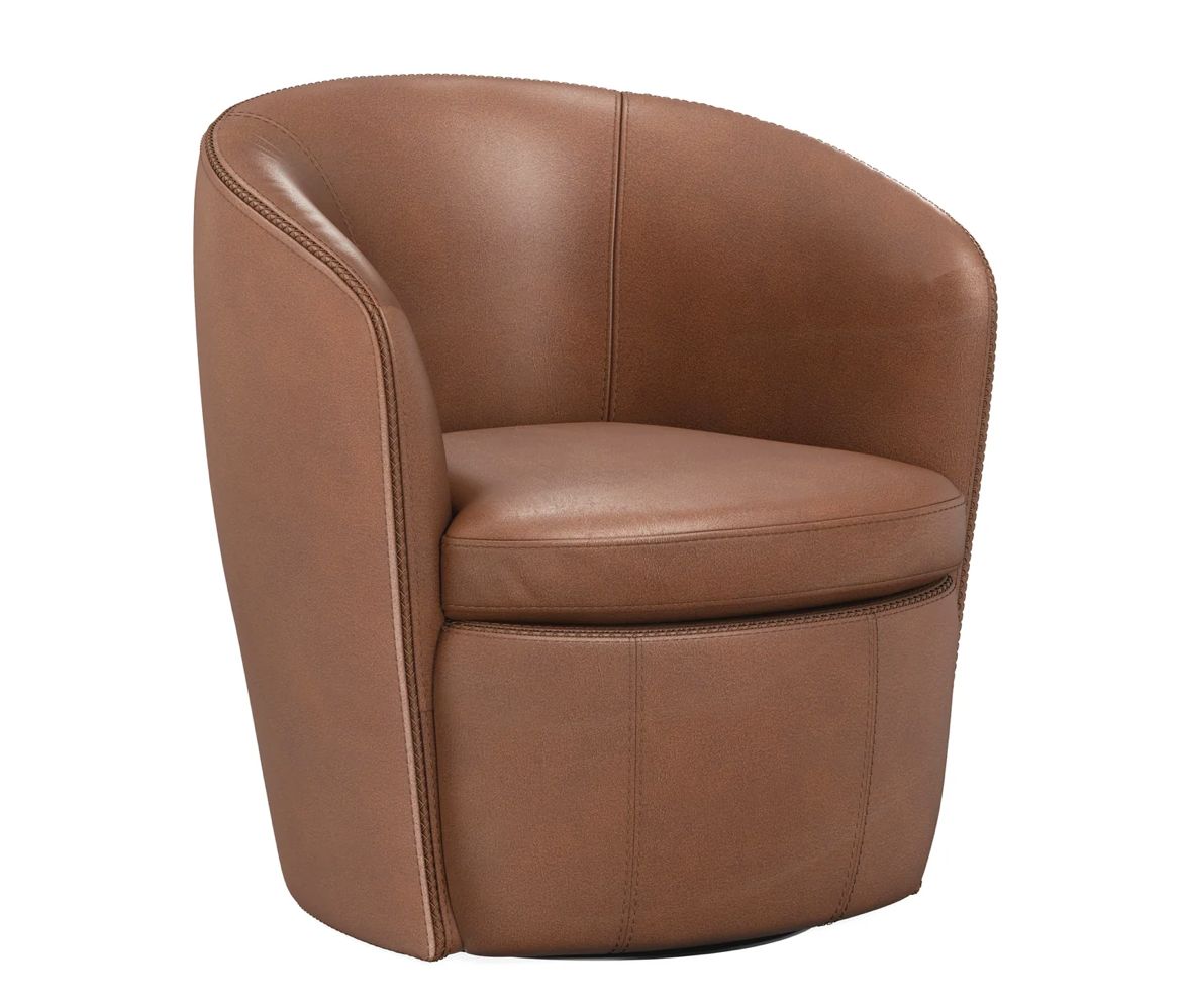 Vintage Whiskey Swivel Club Chair