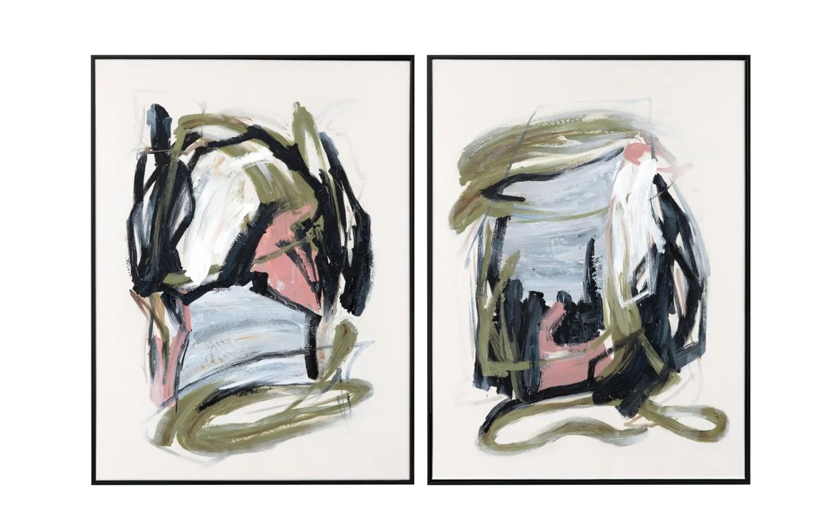 Moody Hues Canvas Set of 2 31x2x41 in