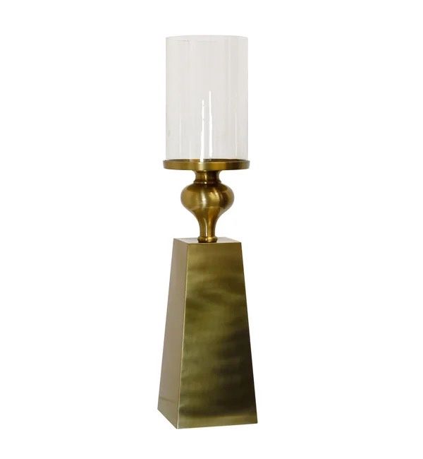 Gold Finish Metal Candle Holder