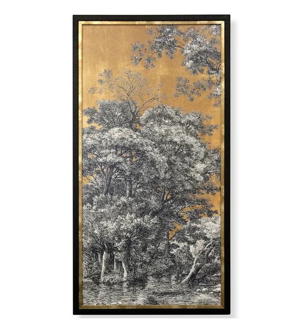 Golden Toile I Framed Print 28&quot;X52&quot;