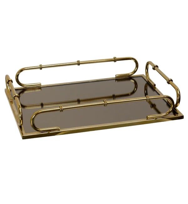 Gold Finish Bamboo Tray