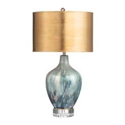 Fluer Table Lamp W/Gold Shade