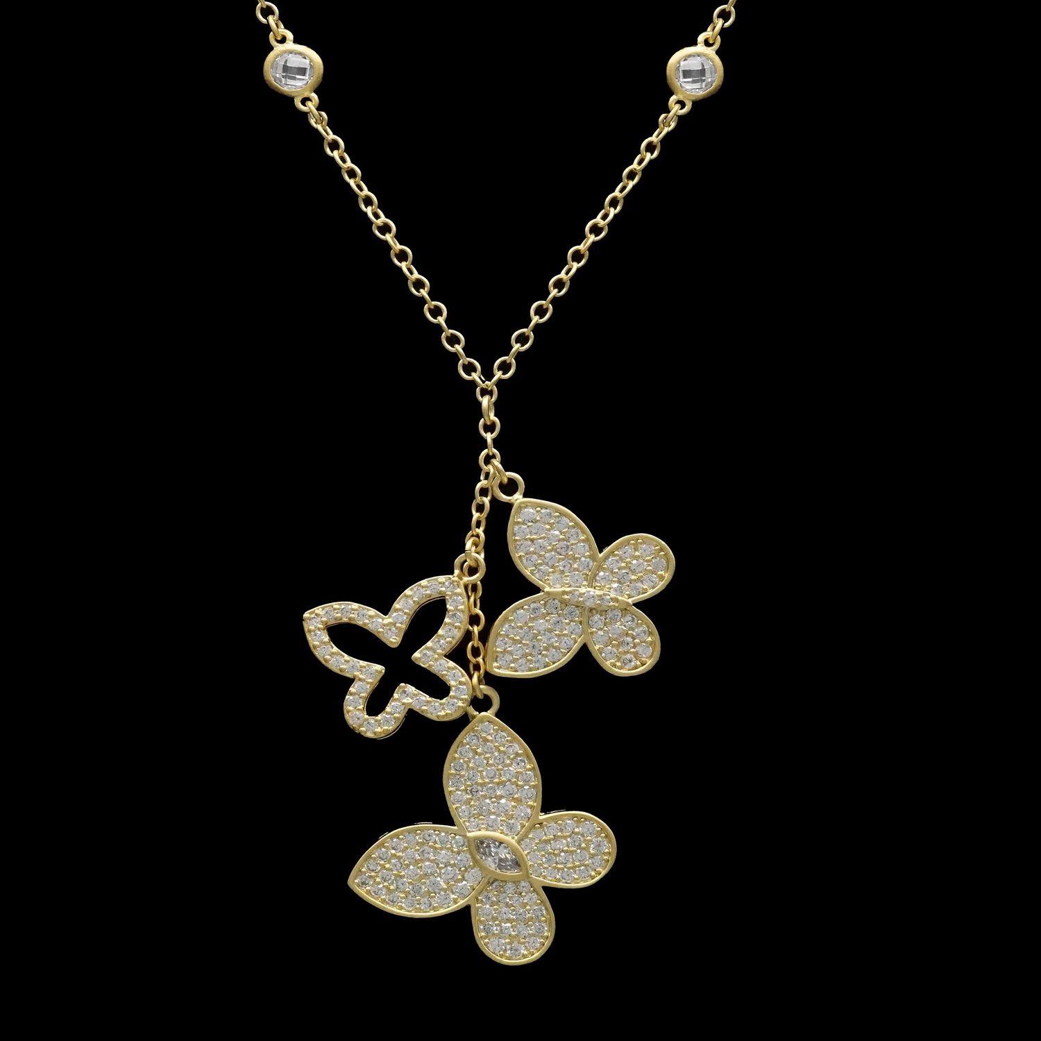 Three Butterfly Necklace