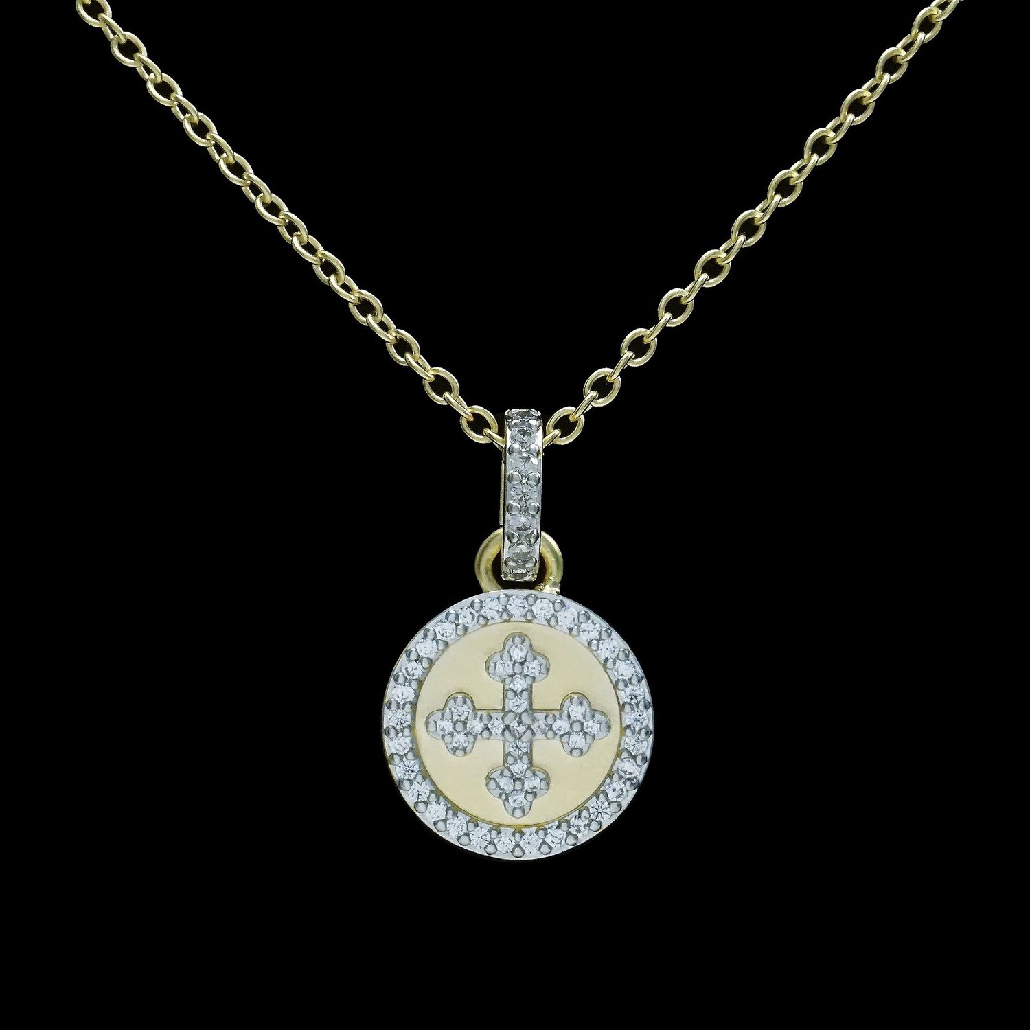 Small Medallion Cross Necklace