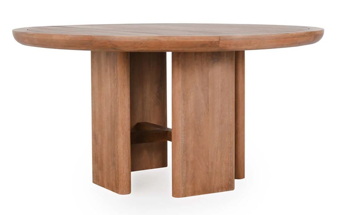 Selena Mango Wood 60" Round Dining Table Hickory Brown Selena Mango Wood 60" Round Dining Table Hickory Brown