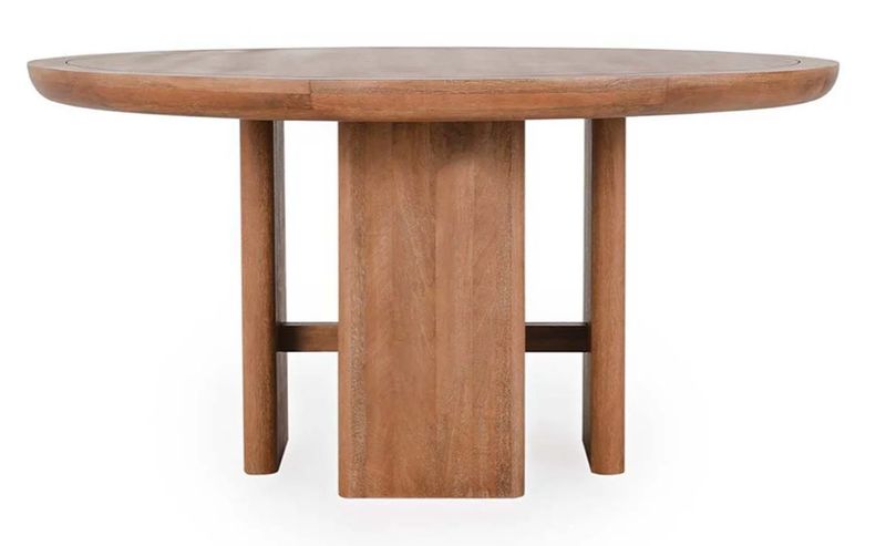 Selena Mango Wood 60" Round Dining Table Hickory Brown