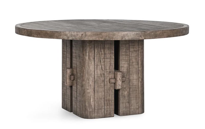 Rosemount Reclaimed Pine 60" Round Dining Table Aged Brown