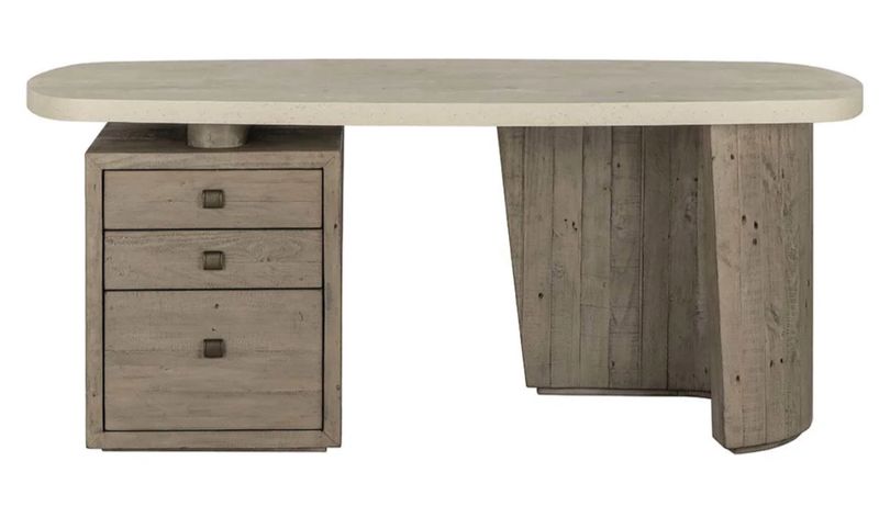 Angus Reclaimed Pine 70" Desk Distressed Gray/Weathered Chalk
