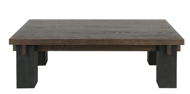 Duncan Reclaimed Pine 58" Coffee Table Suede Brown/Carbon Black