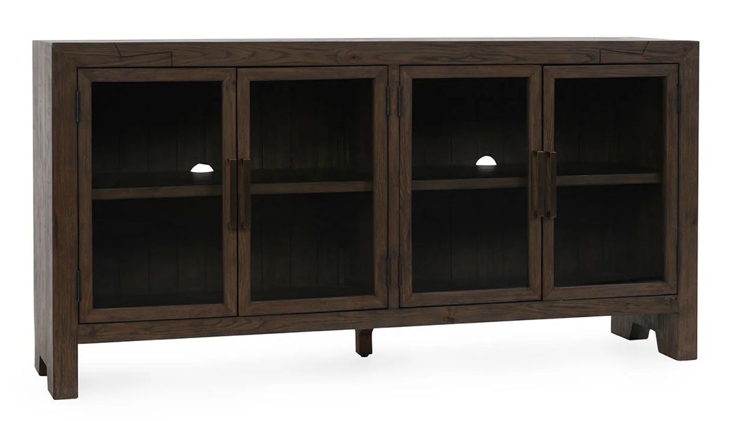 Reclaimed Oak 4Dr Buffet Suede Brown 80" Reclaimed Oak 4Dr Buffet Suede Brown 80"