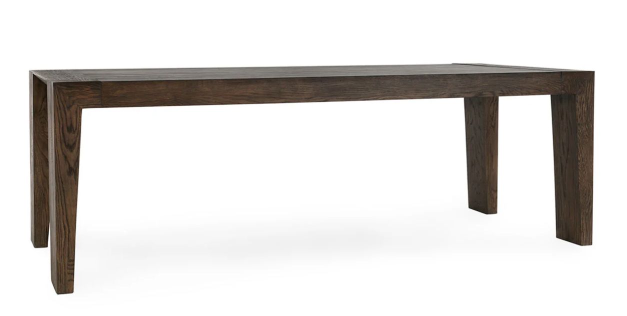 Reclaimed Oak 89" Dining Table Suede Brown Reclaimed Oak 89" Dining Table Suede Brown