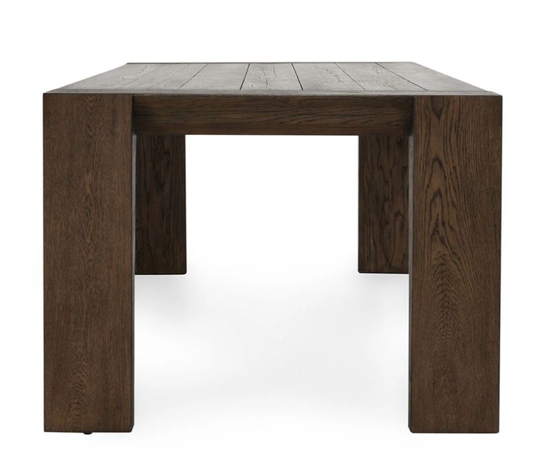 Reclaimed Oak 89" Dining Table Suede Brown