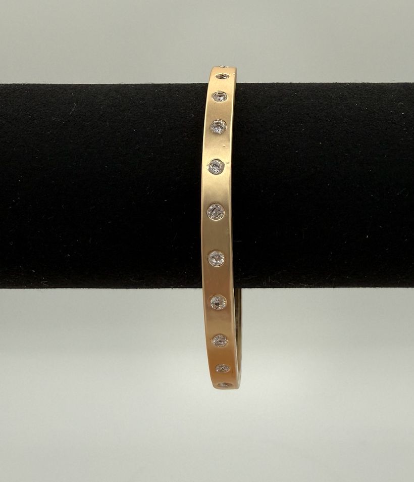 Matte Gold  W/Diamond Bracelet