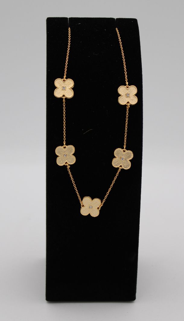 Adjustable Chain Flower/Diamond Necklace