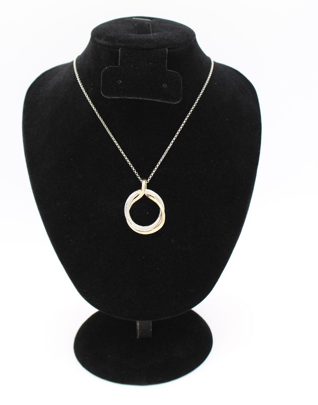 2 Circle Slide Necklace Two Tone