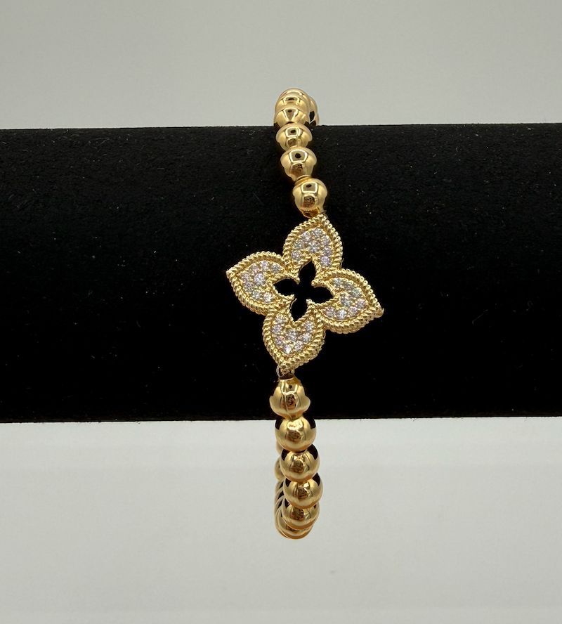 Flower Stretch Bracelet Gold