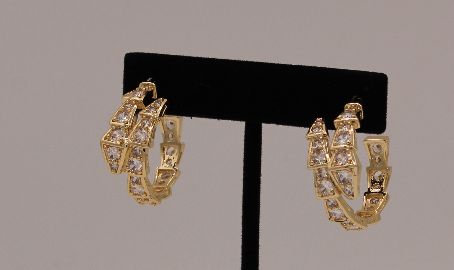 Overlap Snake Earrings Gold