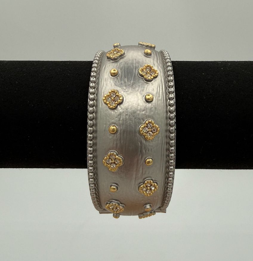 Matte Finish Hinged Cuff Silver