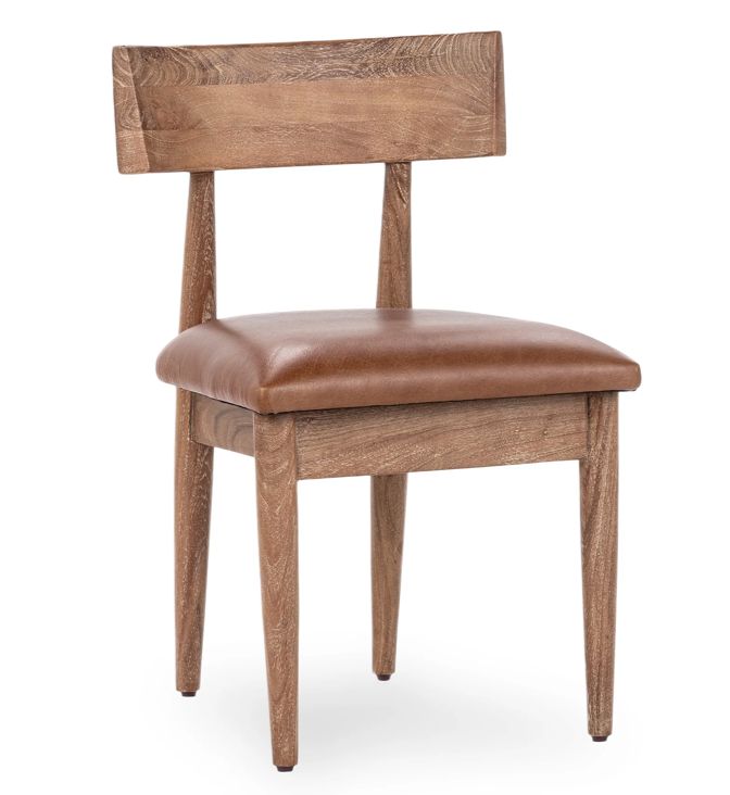 Alvaro Leather Dining Chair Golden Wheat