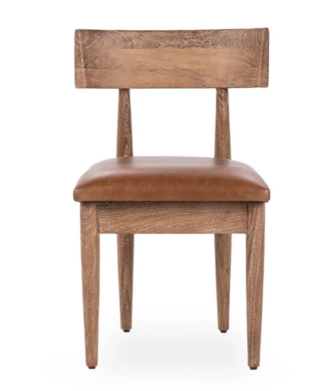 Alvaro Leather Dining Chair Golden Wheat