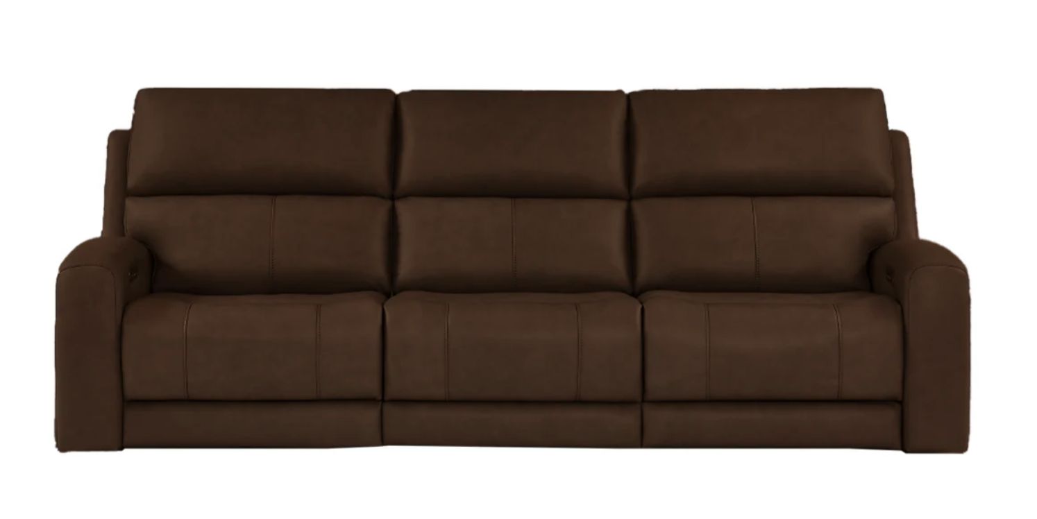 Hawk Leather Reclining Sofa Brown
