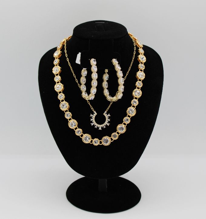 Channel Tennis Necklace Lg and Sm Stones