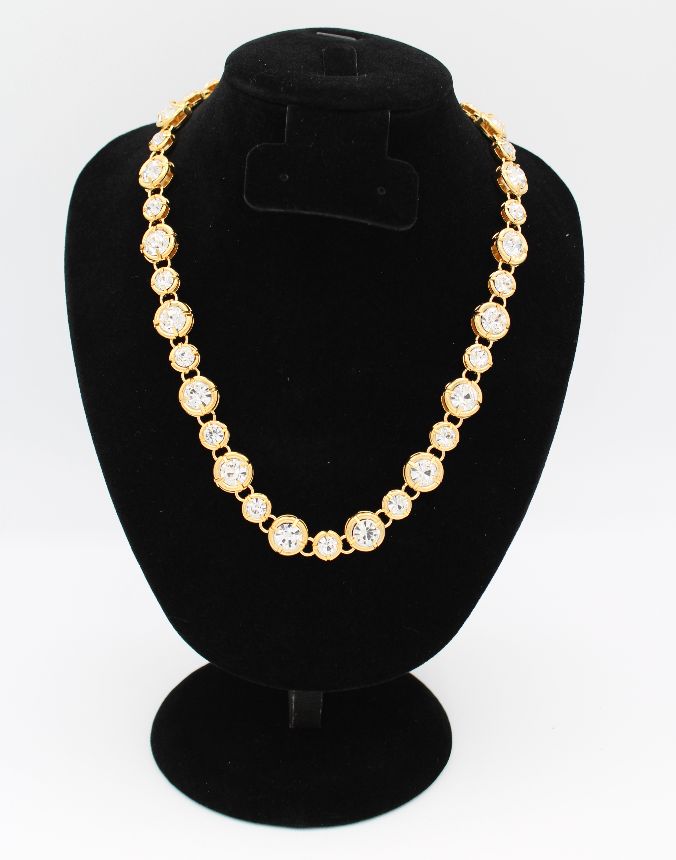 Channel Tennis Necklace Lg and Sm Stones