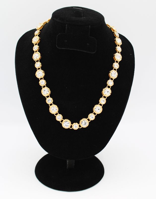 Channel Tennis Necklace Lg and Sm Stones