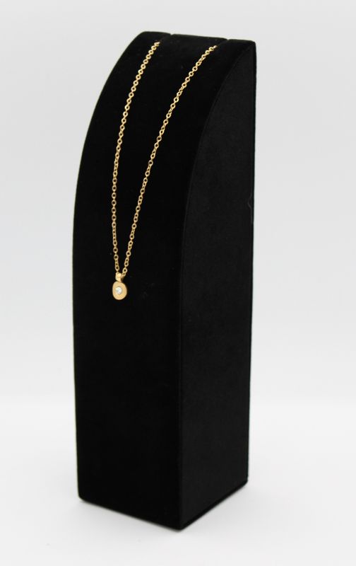 Small Solid Circle Necklace W/Accent