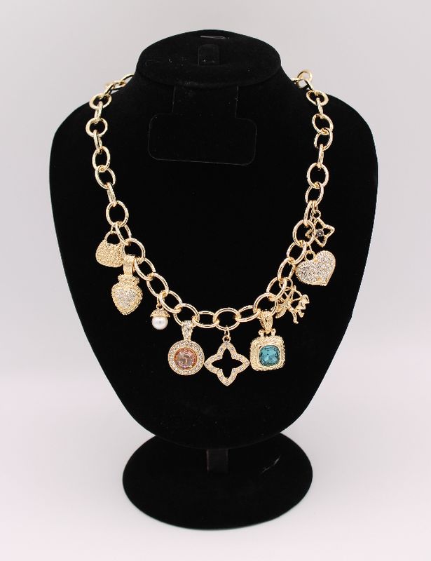 Silver and Gold Charm Necklace Coin