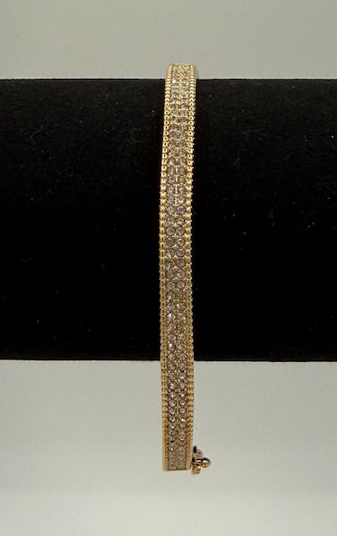 Round Channel Set Diamond Bangle Small