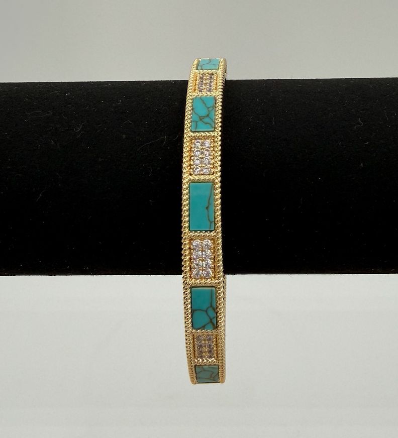 Gold &amp; Turquoise Bangle RC