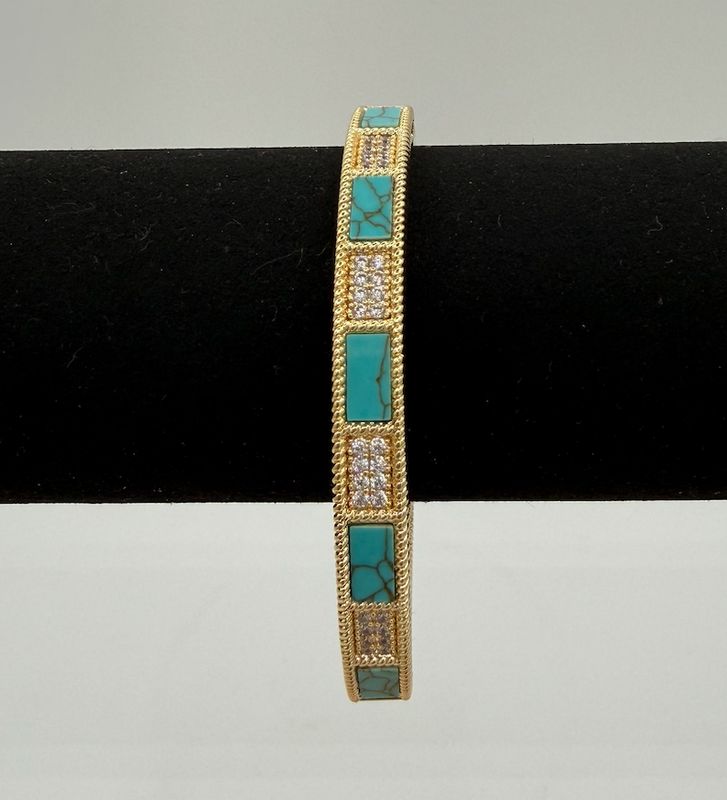 Gold &amp; Turquoise Bangle RC