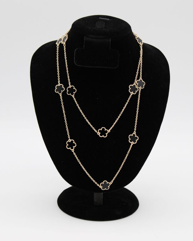 36" Black &amp; Gold Cleef Necklace