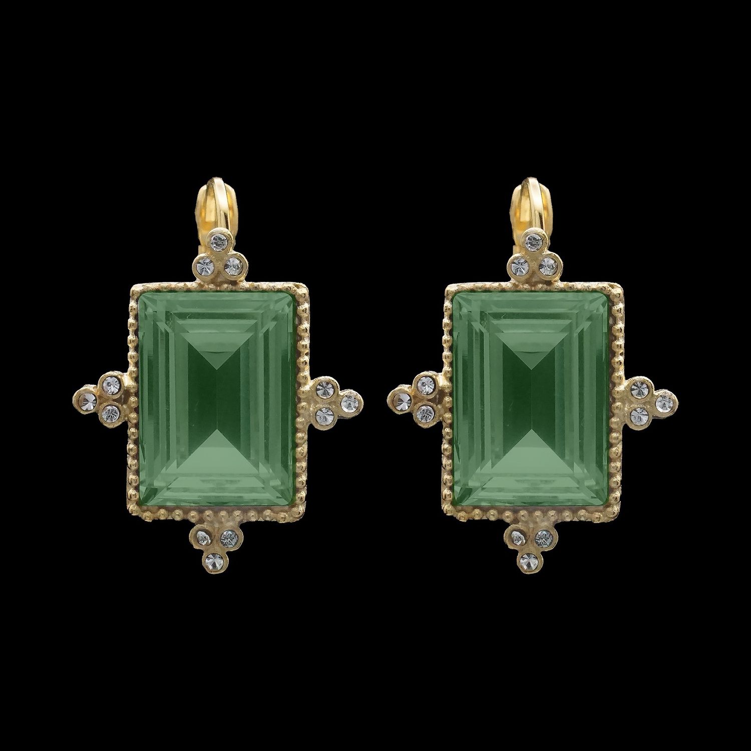 Rectangle Emerald Earrings